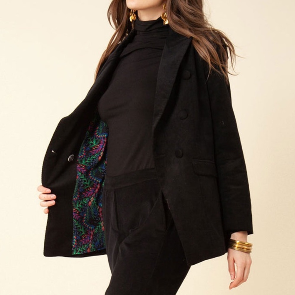 Halé Bob Designer — 100% Cotton Black Corduroy Blazer